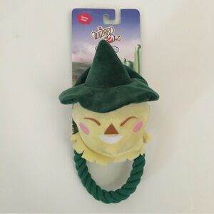 NEW 9"  Dog Toy The Wizard of Oz Scarecrow Plush Squeak Crinkle and Chew Rope